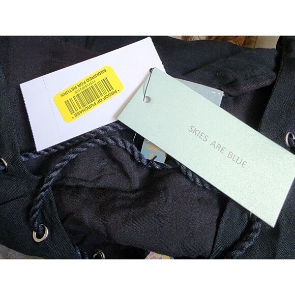 Skies Are Blue Embroidered Dress NEW Size Small Boho Hippie Lined Tassel - Picture 8 of 10